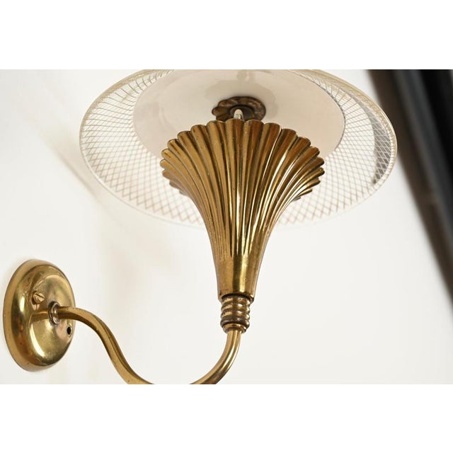 Italian Flower Sconces in Brass and Enamelled Metal from Arredoluce, 1950s, Set of 2 For Sale - Image 10 of 13