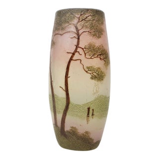 Antique Legras Cameo Art Glass Vase For Sale