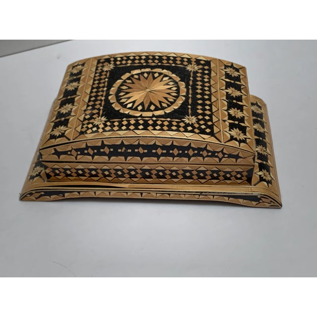 Vintage Folk Art Handcrafted Velvet Lined Box For Sale In Sacramento - Image 6 of 7