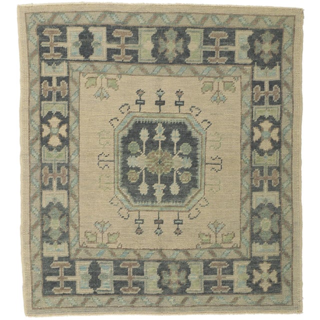 Turkish Oushak Square Accent Rug, 03'06 X 03'10 For Sale - Image 9 of 9