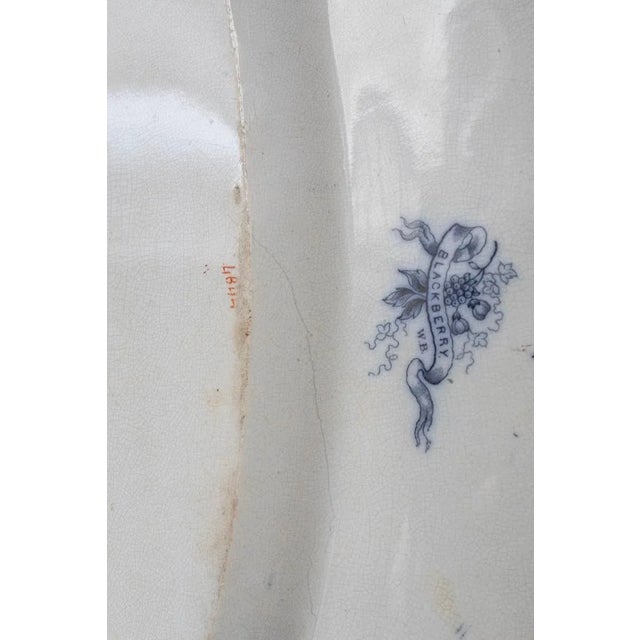 Antique English Ironstone “Blackberry” Platter by w.b. — 19th-Century Transferware, Hand-Painted Details For Sale - Image 11 of 11