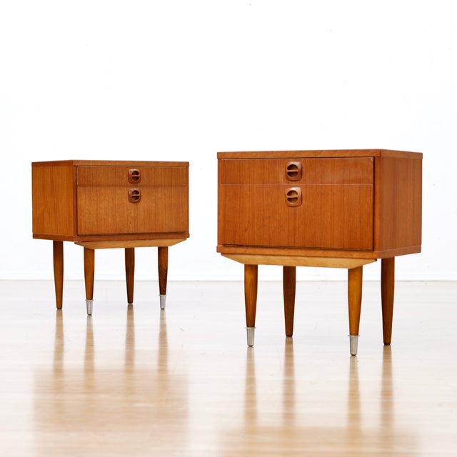 1960s Pair of Danish Modern Teak Nightstands For Sale In Los Angeles - Image 6 of 11