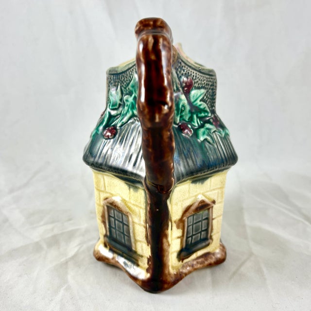 Late 19th Century Warrilow and Cope, 19th C. English Staffordshire Majolica Country Cottage Jug For Sale - Image 5 of 8