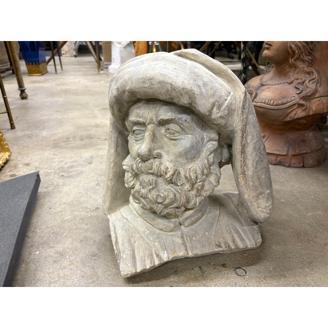19th Century Italian Patinated Plaster Bust. Offered is a handsome well executed Italian patinated plaster bust of a...
