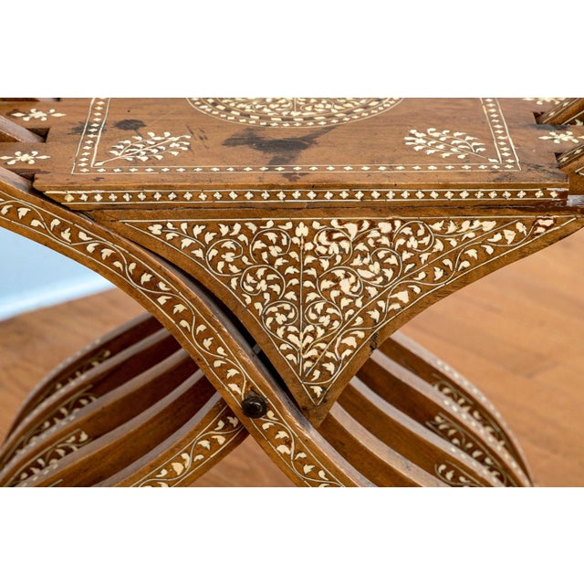 Mid 19th Century 19th Century Anglo-Indian Bone-Inlaid Savonarola Chair For Sale - Image 5 of 6