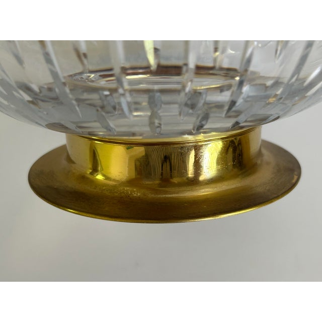 Gold Atlantis Portugal Full Lead Crystal Centerpiece Bowl With 24k Gold Plated Base For Sale - Image 8 of 9