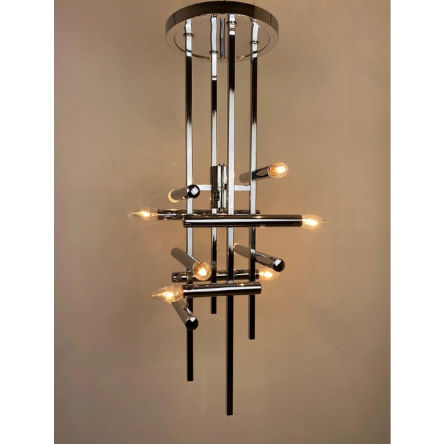 Chrome Chandelier Sculpture by Gaetano Sciolari, Italy, 1970 For Sale - Image 6 of 10