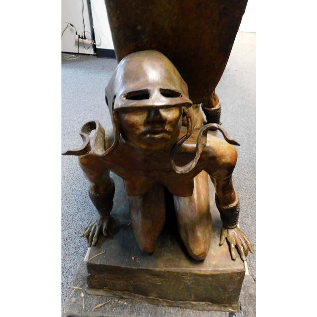 Renzo "The Stone of Relationship" Bronze Sculpture Hand Signed For Sale - Image 10 of 13