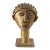 Vintage Ghanaian Brass Mask Head on Pedestal For Sale