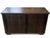 This is a vintage 1970s Mid Century modern dark wooden fold out wooden dry bar cabinet. This cabinet features a geometric...