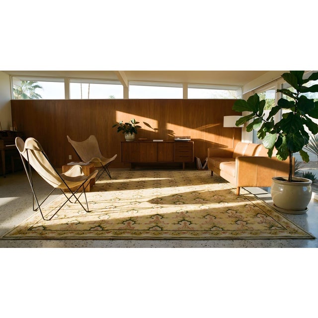 1890s Antique Needlepoint French Allover European Design Flat Weave Rug For Sale - Image 11 of 12