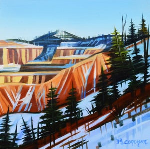 Winter Upon the Canyon by Michelle Condrat | Oil Painting of a snowy canyon landscape