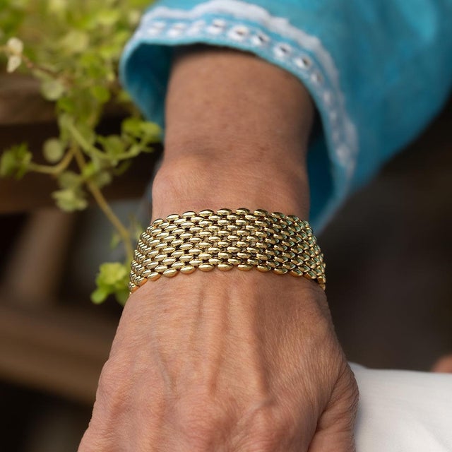 Stunning 7 1/4" x 1" Italian 18k Bracelet 83.82 grams