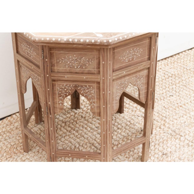 1990s Tree of Life Inlay Folding Side Table For Sale - Image 5 of 9