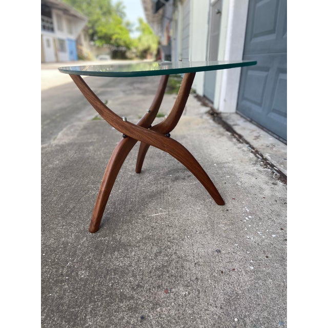 Mid 20th Century Forest Wilson Sculptural Side Table with Glass Top
