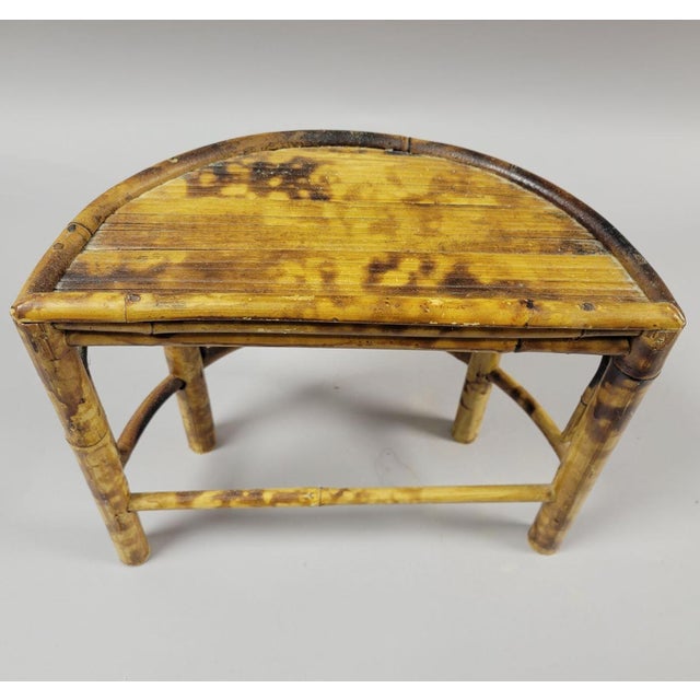 Vintage Bamboo Demilune Display Stand For Sale In Raleigh - Image 6 of 6