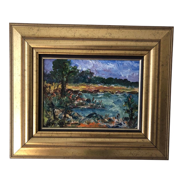 Mid 20th Century Vintage Swedish Landscape Painting, Framed For Sale