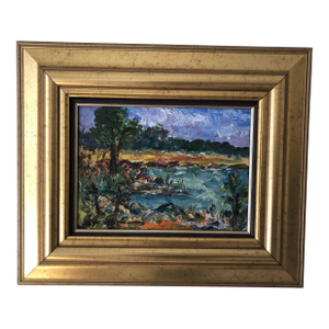 Mid 20th Century Vintage Swedish Landscape Painting, Framed