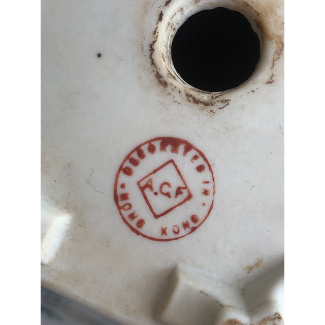 Vintage Chinoiserie Hexagonal Porcelain Planter For Sale - Image 9 of 12