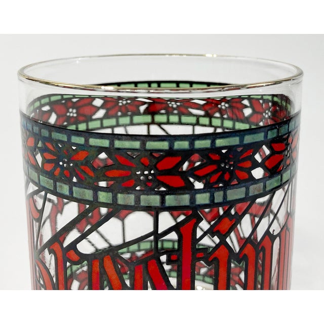 Mid 20th Century Vintage Seasons Greetings Cocktail Glasses, Set of 4 For Sale - Image 5 of 6