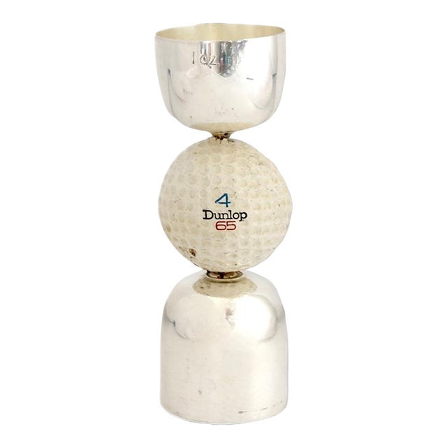 Midcentury English Golf Ball Double Jigger For Sale