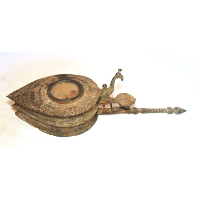 Up for sale is a very rare antique 18th century Indian wrought iron figural betel box. It's wrought by hand out of thick...