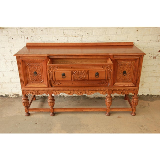 Antique Spanish Revival Oak Sideboard Buffet Chairish