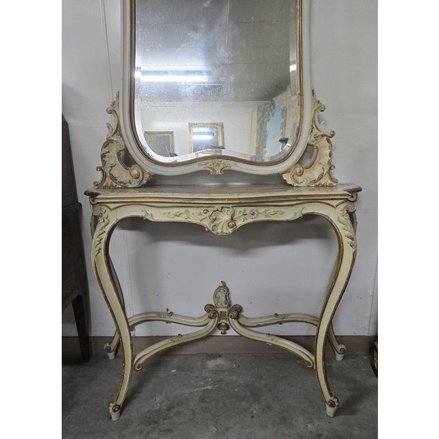 1920s Large Vintage Louis XV Style Mirror Console, 1920s For Sale - Image 5 of 6
