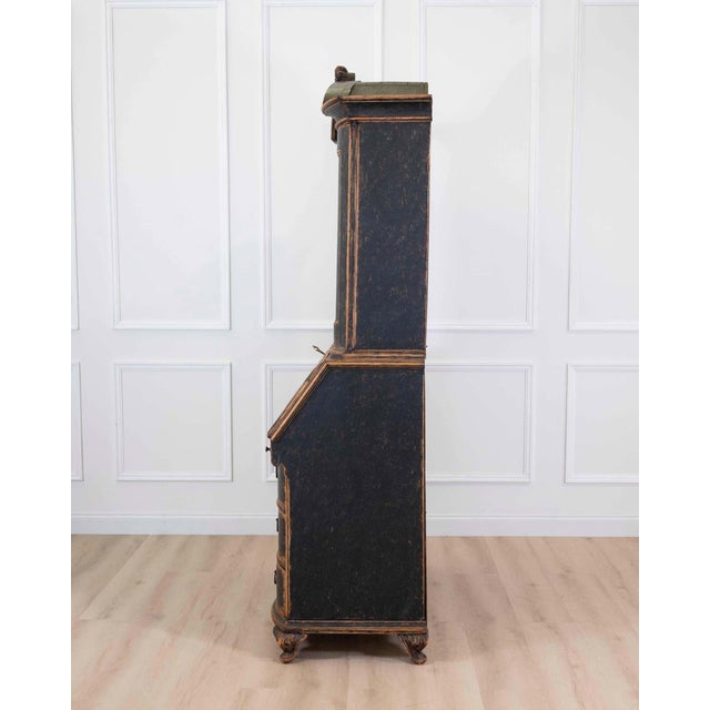 Danish 18th Century Bow-Fronted Rococo Secretary For Sale - Image 12 of 12