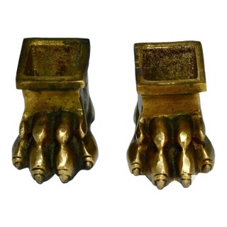 Antique French Empire Brass Claw Feet Ormolu For Sale