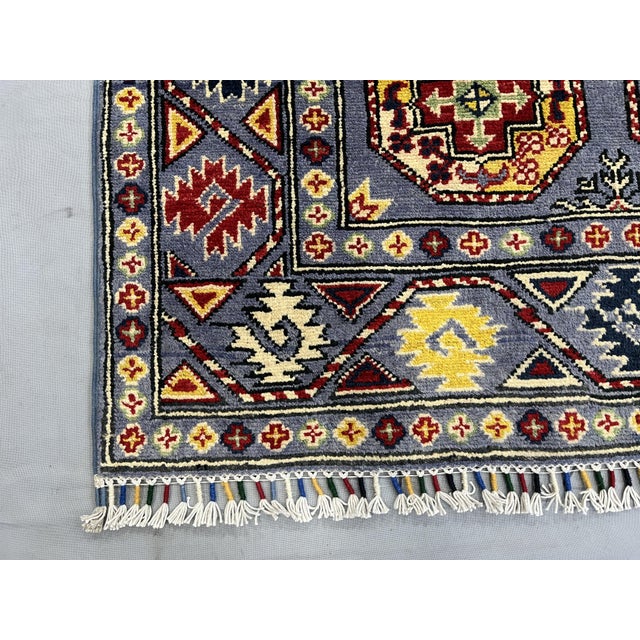 Gray Turkmen Philpa Bokhara Design Wool Rug, 3'4" X 4'10" For Sale - Image 12 of 14