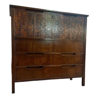 Mid Century John Stuart Brutalist Tall Dresser For Sale
