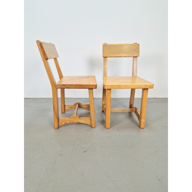 Vintage Brutalist Elm Chairs, Denmark, 1960s, Set of 2 For Sale - Image 4 of 4