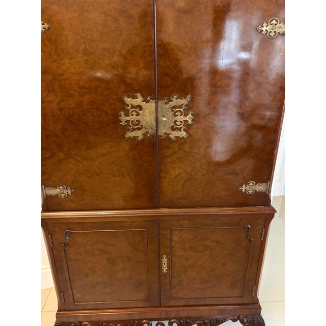 Vintage Burr Walnut Cocktail Drinks Cabinet, 1920 For Sale - Image 12 of 17