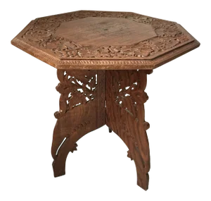 Anglo Indian Carved Tripod Collapsable Table