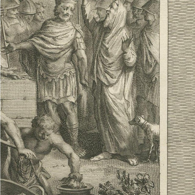 Pieter Mortier, Balak and Balaam at the Altars and the Zeal of Phinehas, 1700, Engraving For Sale - Image 4 of 12