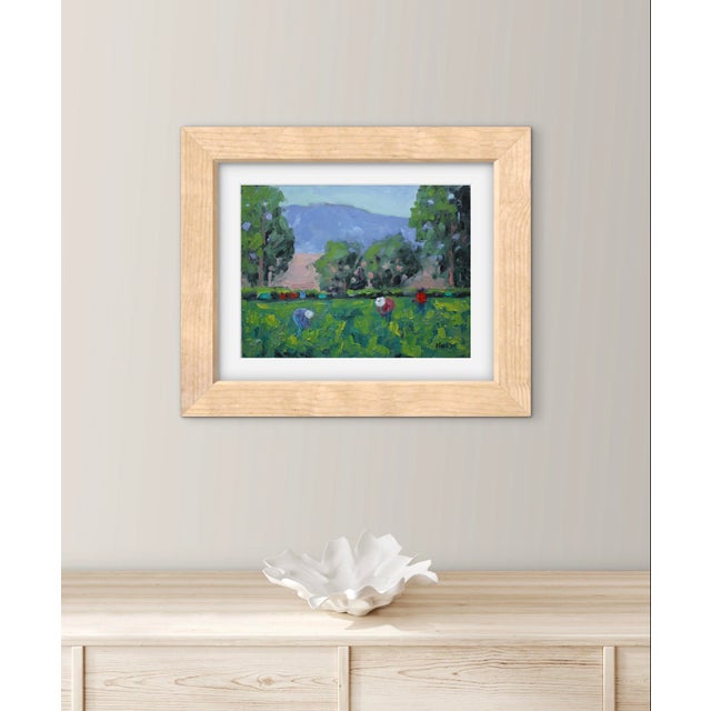 Wood Farm Migrant Workers, Impressionist Landscape Painting For Sale - Image 7 of 8