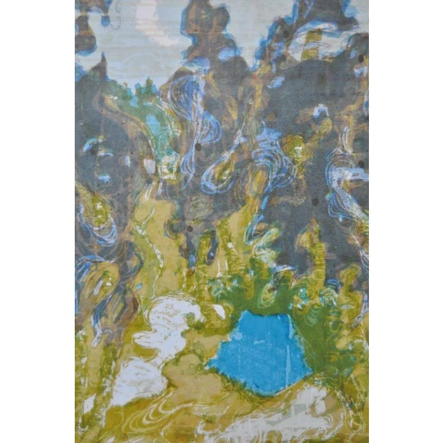 Abstract 1950s Vintage Pencil Signed Abstract Serigraph For Sale - Image 3 of 8