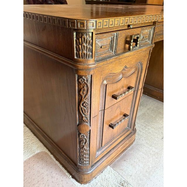 Vintage Complete Mid-Century Romweber Viking Oak Home Office Suite For Sale - Image 12 of 16