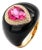 2.72ct Pear Tourmaline, Diamond and Onyx in 14ct Yellow Gold - Fei Liu, Size 7.5 For Sale