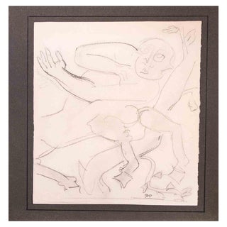 Raymond Veysset, Drawing For Sculpture, Mid-20th Century, Carbon Pencil For Sale