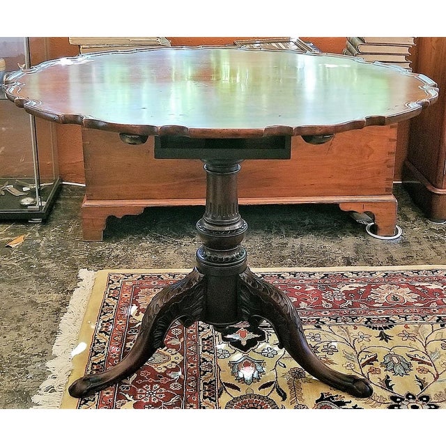 18th Century British Mahogany Pie Crust TiltTop Tea Table Chairish