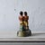 A Staffordshire style boxing figure depicting Spring and Langan, 20th century. 7 inches wide by 3 1/2 inches deep by 6 1/4...