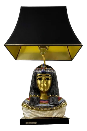 Viva Egyptian Pharoh Queen Buts Sculpture Table Lamp by Edoardo Tasca, Italy, 1960
