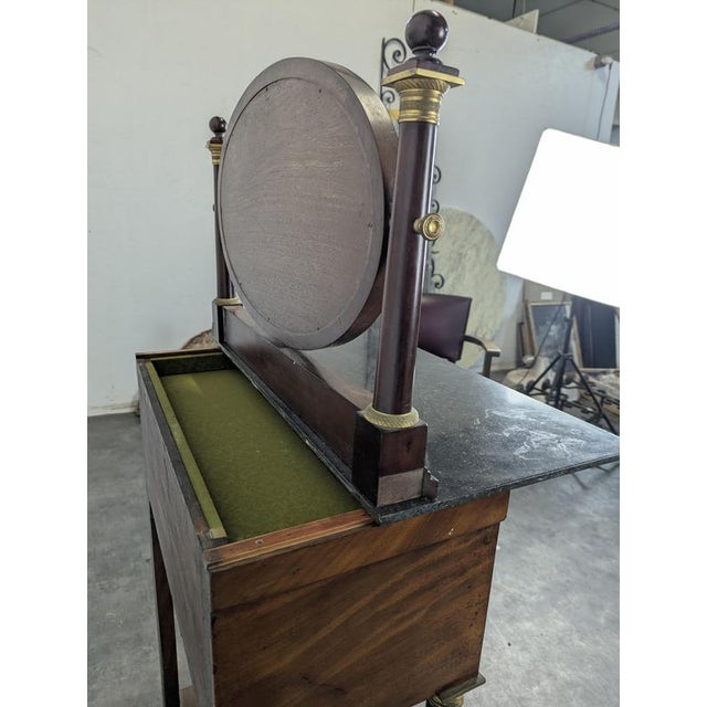2000 - 2009 Empire Style Dressing Table in Flamed Mahogany For Sale - Image 5 of 14