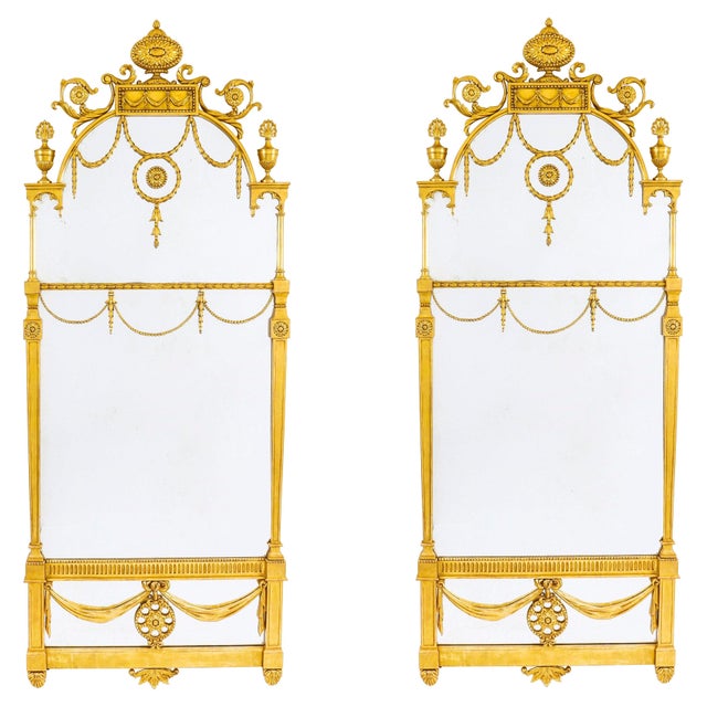 Antique George III Adam Revival Giltwood Mirrors, Set of 2 For Sale - Image 12 of 12