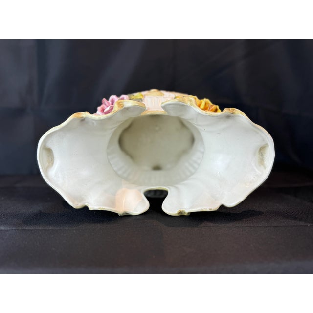 Vintage Large Capodimonte Hand Painted Flower Vase For Sale - Image 11 of 12