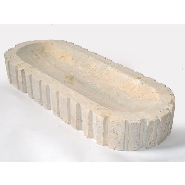 Huge and Heavy Classic Riven Travertine Centerpiece or Objects of Art attributed to Fratelli Manelli for Raymor are a...