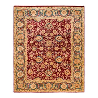 Mogul, One-of-a-Kind Hand-Knotted Area Rug in Red, 8' 2" x 10' 0" For Sale