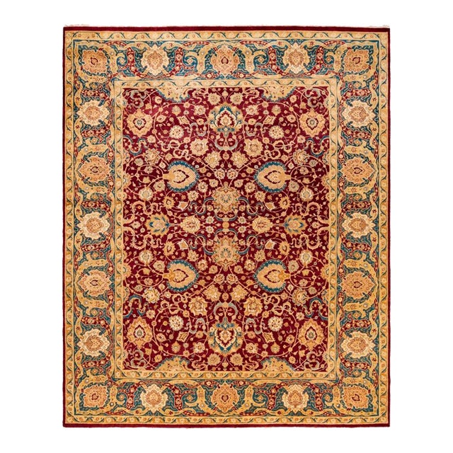 Mogul, One-of-a-Kind Hand-Knotted Area Rug in Red, 8' 2" x 10' 0" For Sale